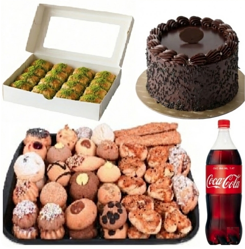 1 Adet 9-10 Kişilik Çikolatalı Yaş Pasta Dahil Menü