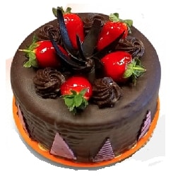 2-3 Kişilik Akışkan Çikolatalı Yuvarlak Pasta